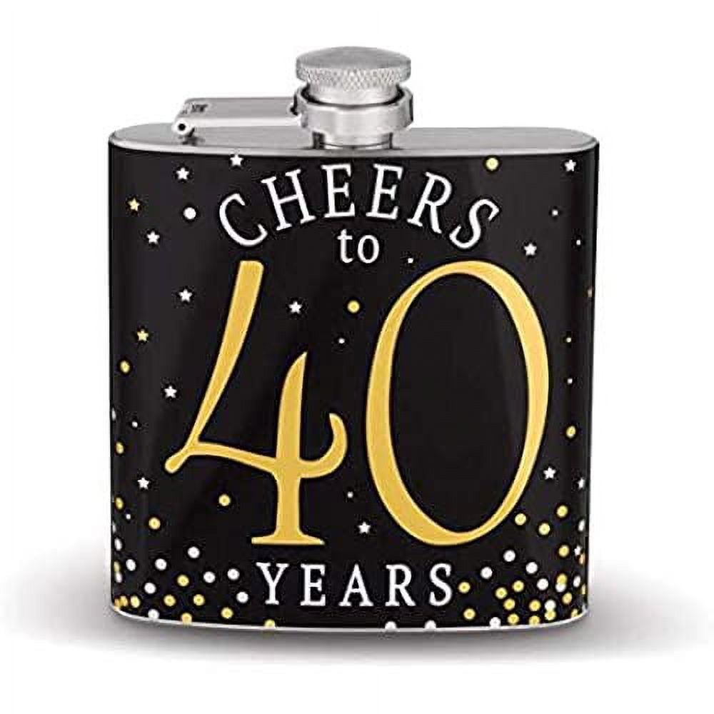 6 oz Stainless Steel Alcohol Flask Special Birthday Milestone Celebration (Cheers Series)