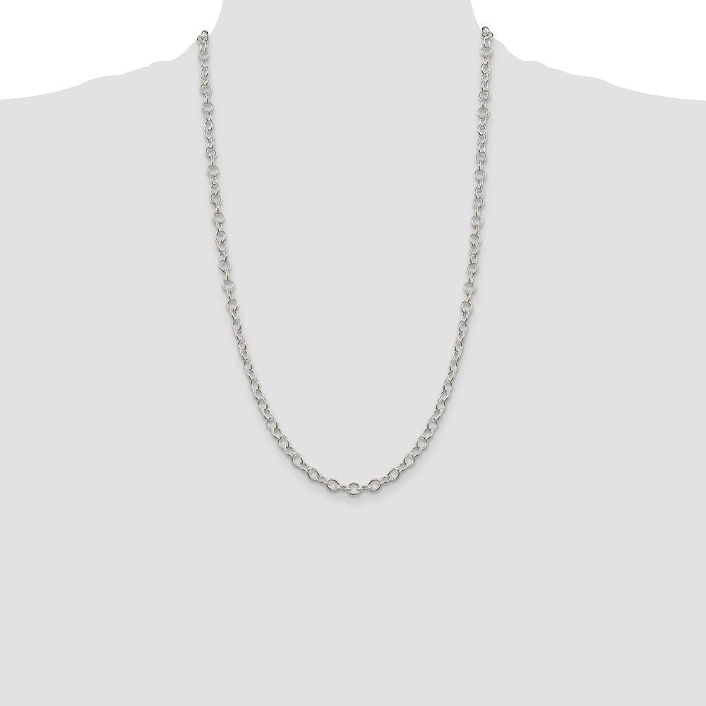Sterling Silver 5.3mm Oval Cable Chain 26 Inches