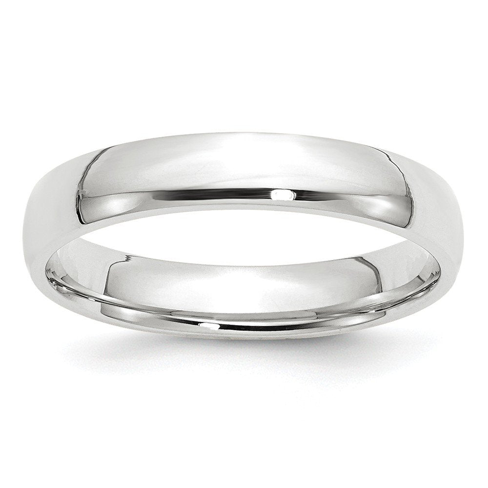 10k White Gold 4mm Lightweight Comfort Fit Wedding Band Size 7.5