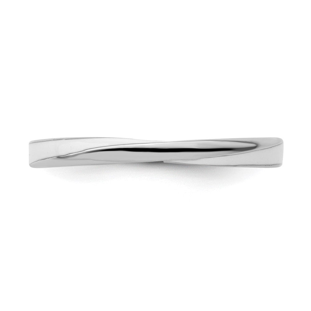 Sterling Silver Stackable Expressions Twisted White Enameled Ring Size -10
