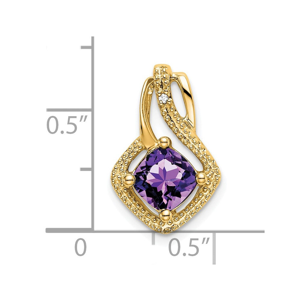 14k Amethyst and Diamond Pendant