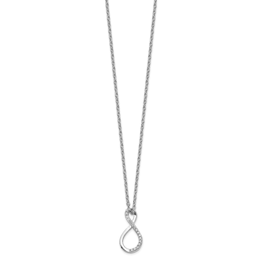 Sterling Silver Rhodium Plated Diamond Accent Infinity Necklace 18 Inches