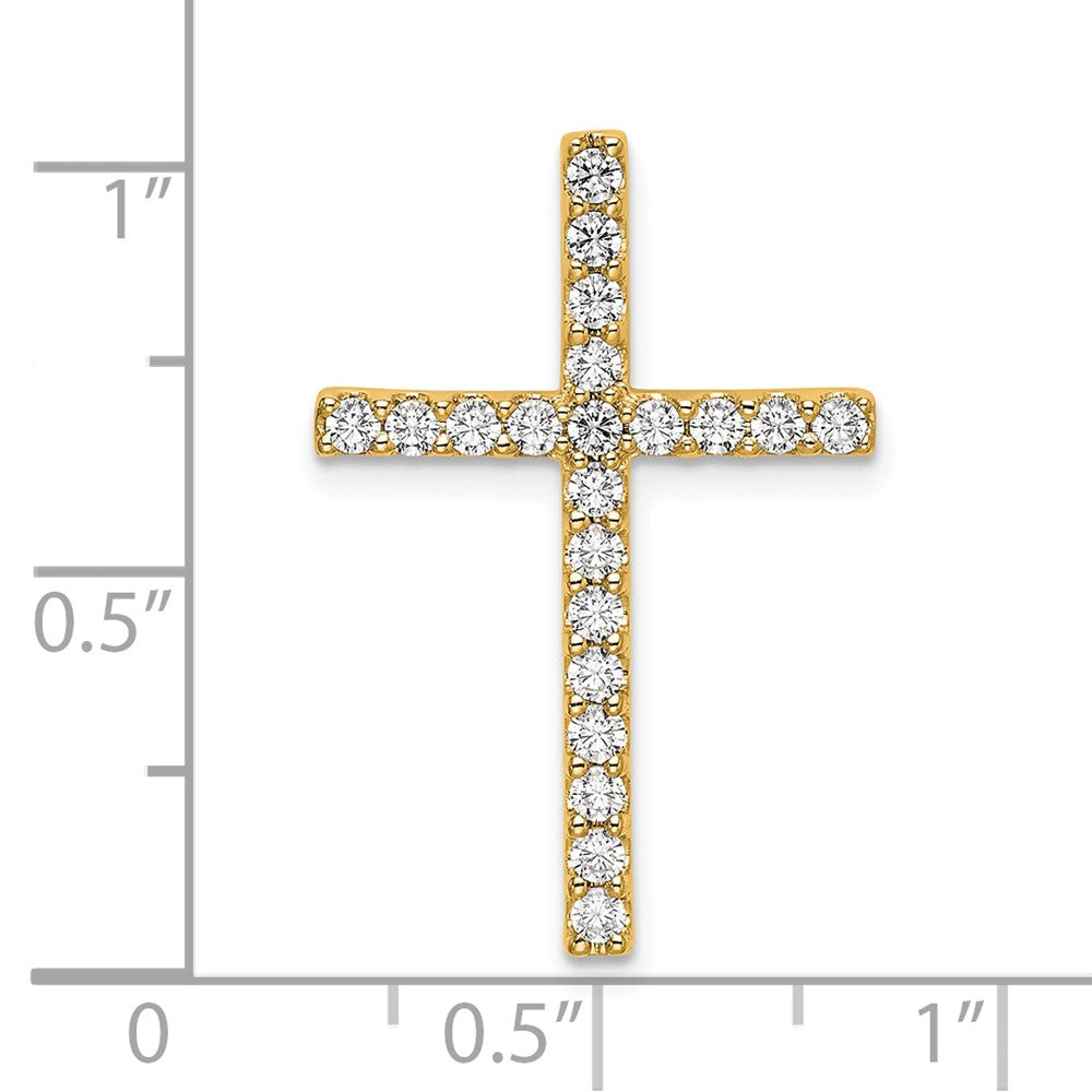 10k 1/2 carat Lab Grown Diamond VS/SI+ G+ Cross Chain Slide Pendant