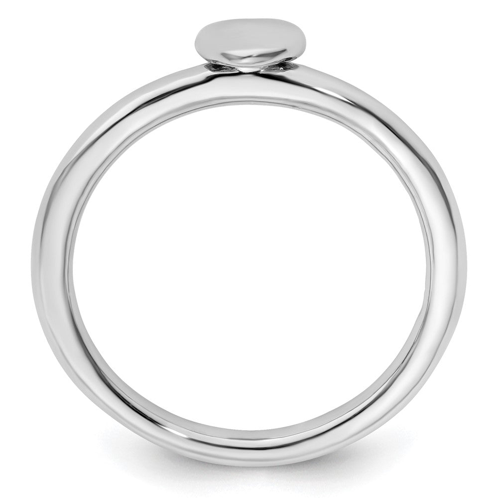 Sterling Silver Stackable Expressions Rhodium Puffed Heart Ring Size -8