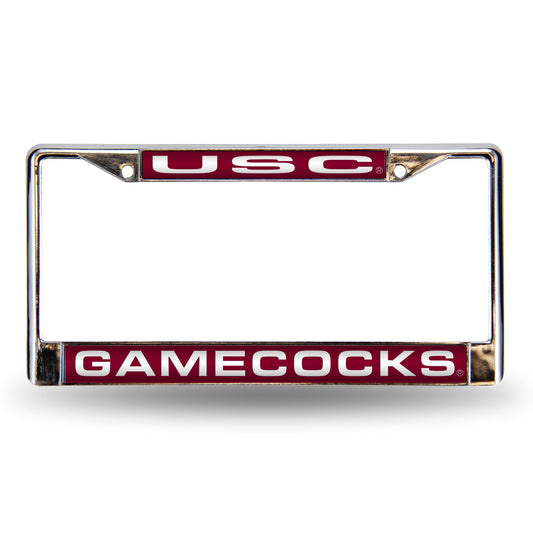 South-Carolina-SC-Gamecock's Chrome Metal Laser Cut License Plate Frame