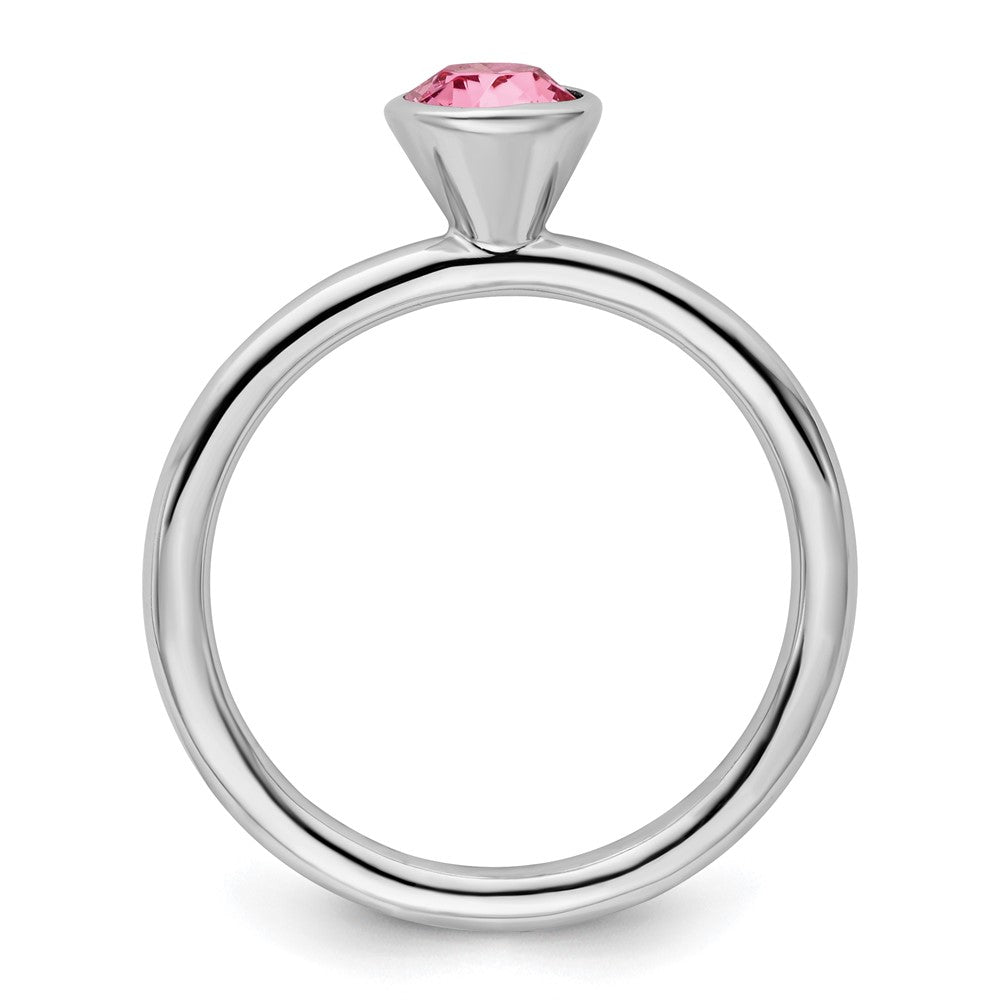 Sterling Silver Stackable Expressions High 5mm October Crystal Ring Size -9