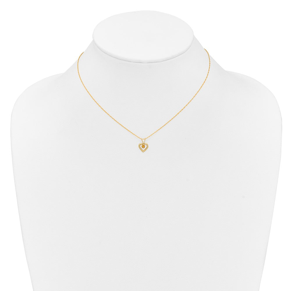 14k Madi K 3mm Citrine Heart Birthstone Necklace