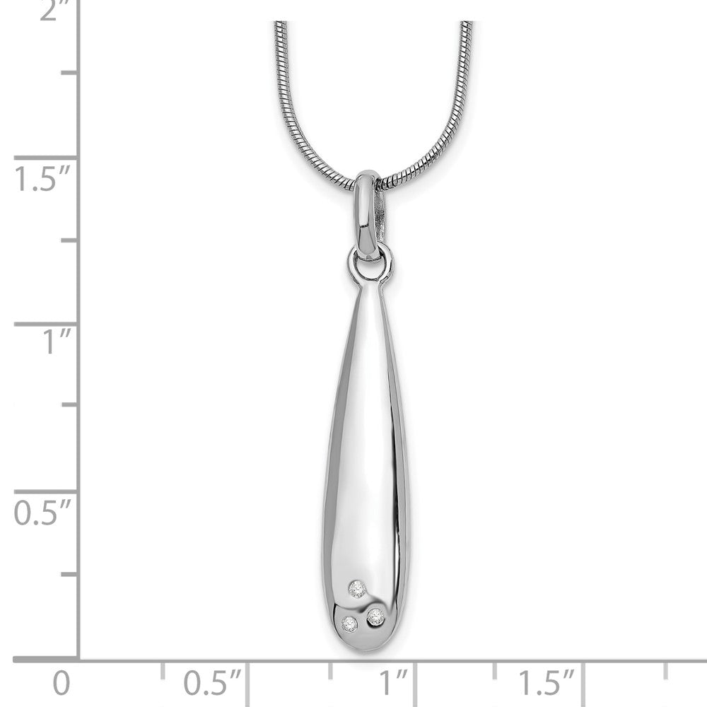 White Ice Sterling Silver Rhodium-plated 18 Inch Diamond Necklace with 2 Inch Extender 18 Inches