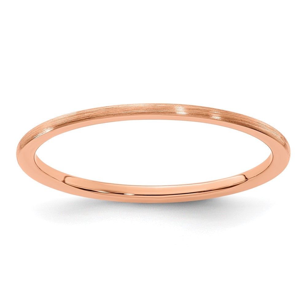 10K Rose Gold 1.2mm Half Round Satin Stackable Band Size 8.5