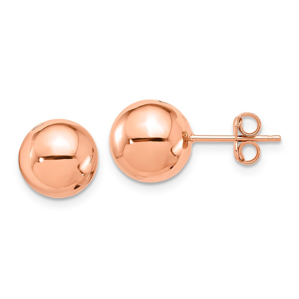 14K Rose Gold 10mm Ball Stud Earrings