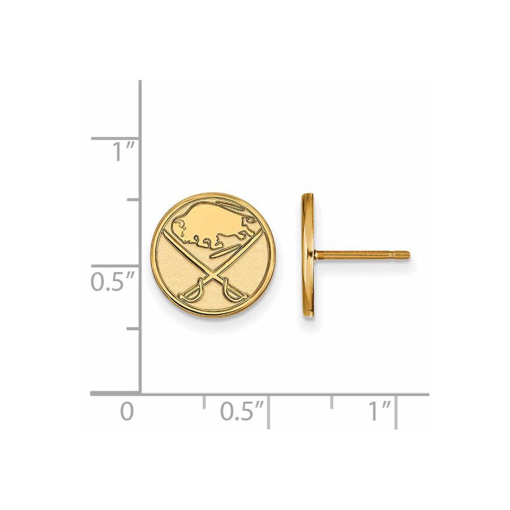 LogoArt Sterling Silver 14 Karat Gold-plated NHL Buffalo Sabres Small Post Earrings