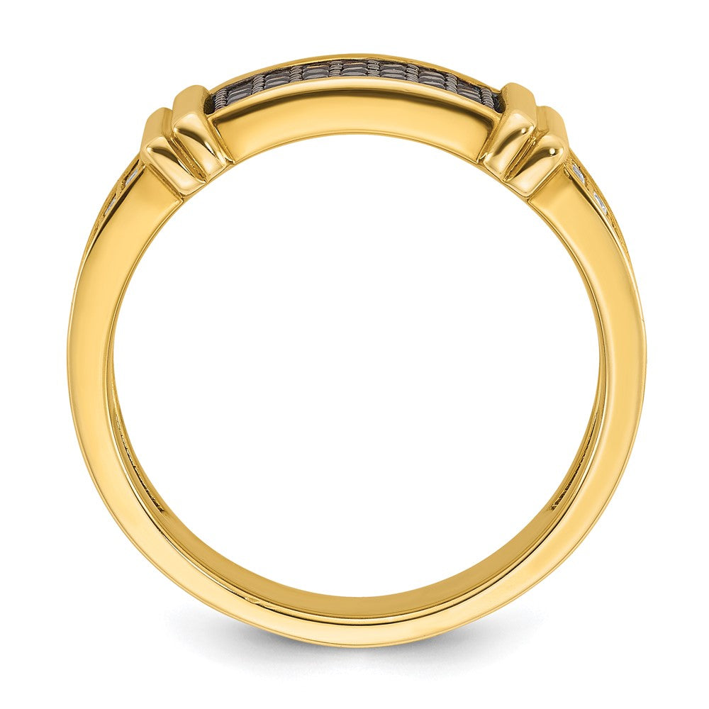 14k IBGoodman Men's 5/8 carat Black and White Diamond Complete Ring
