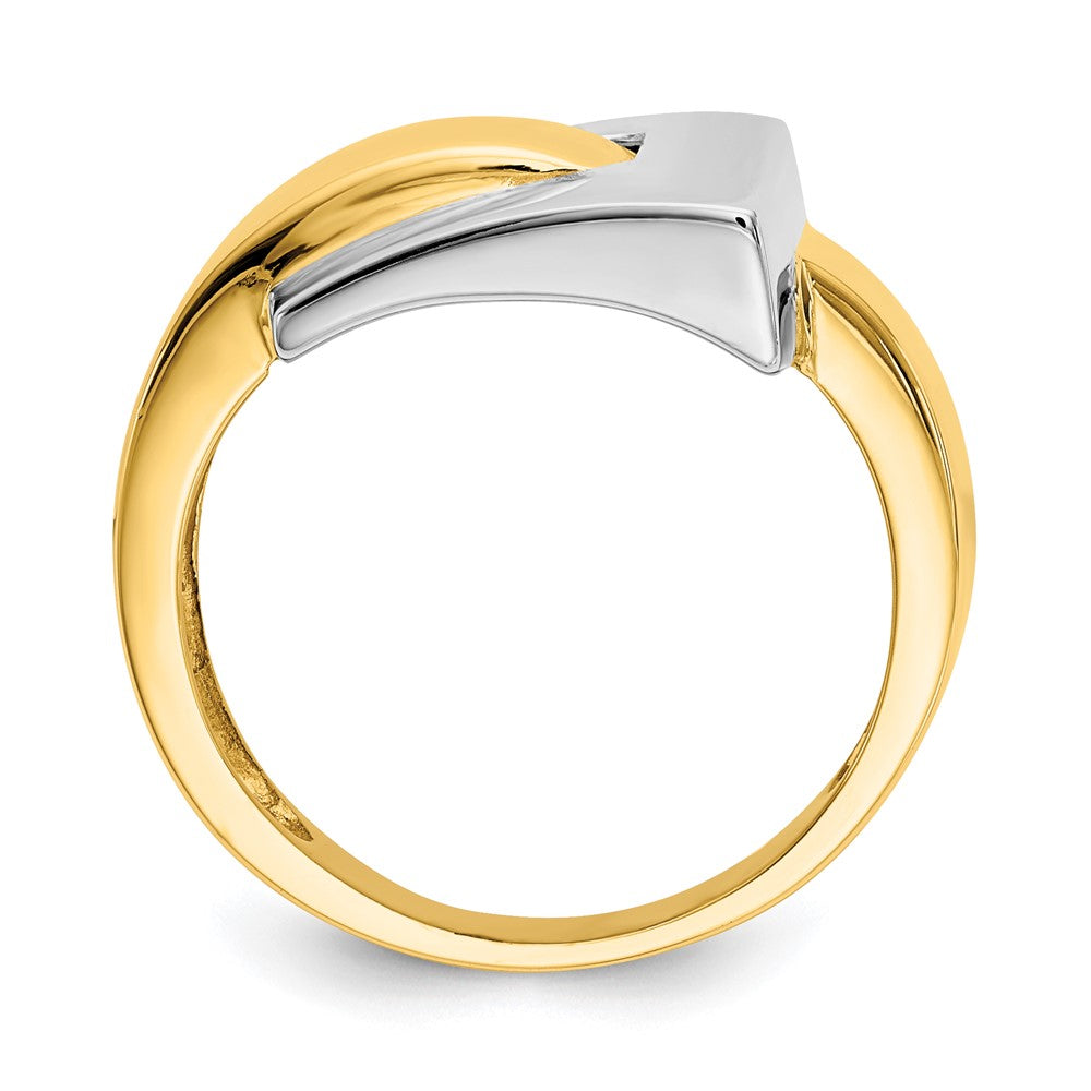 14k Two-tone Polished Buckle Ring Size 7