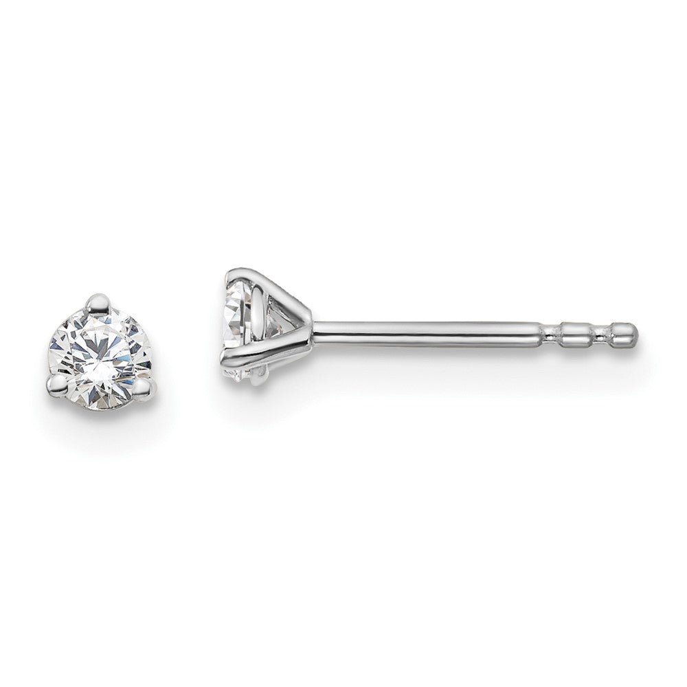 14k White Gold 1/5 ctw Certified Lab Grown Diamond VS/SI+ G+ Round 3 Prong Heavy Wt. Stud Earrings
