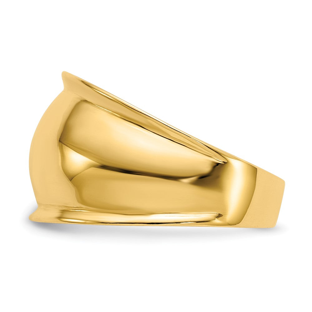 14K Ridge-edged Dome Ring Size 7.5