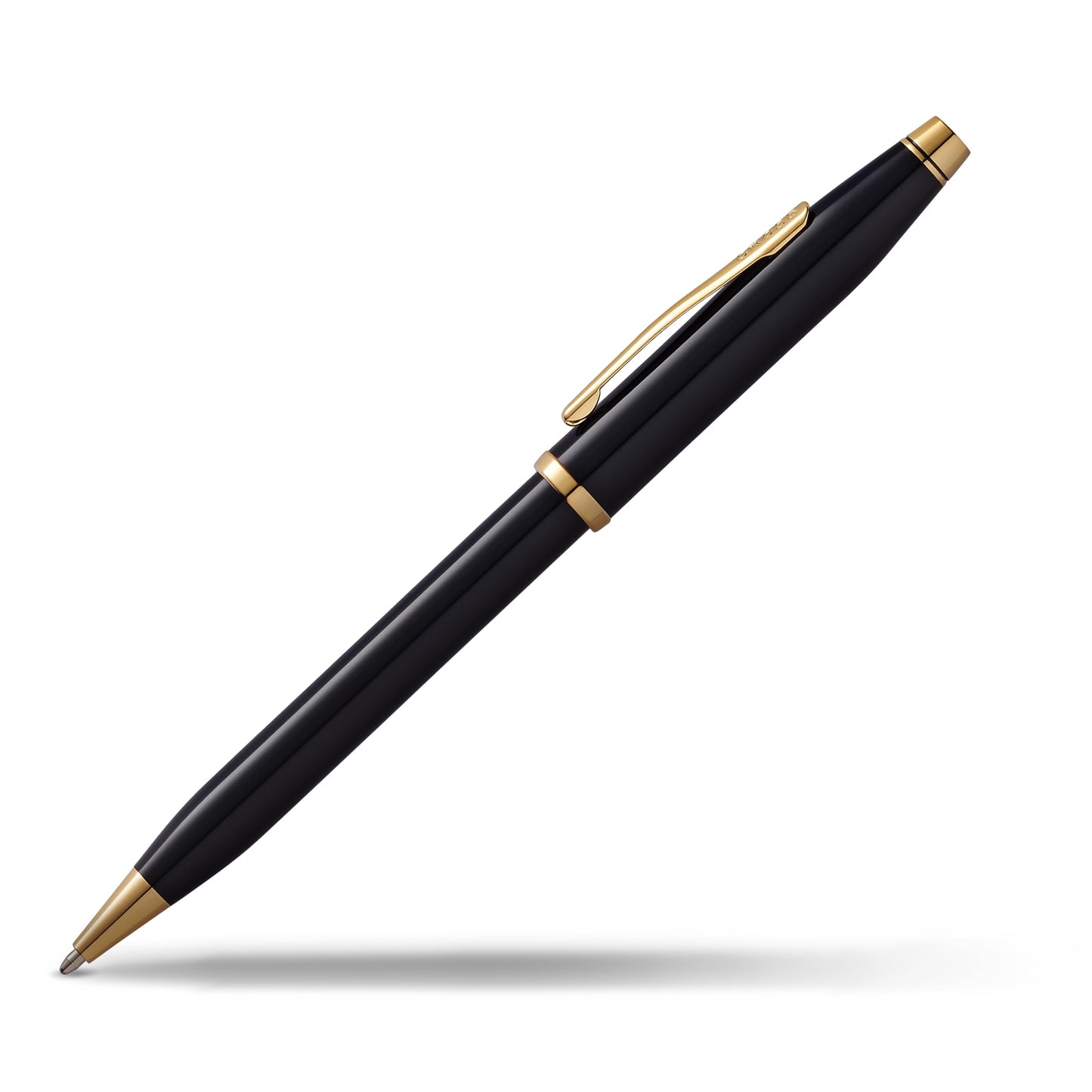 Cross Century II Ballpoint Pen, Black Lacquer with 23KT Gold-Plated Appointments