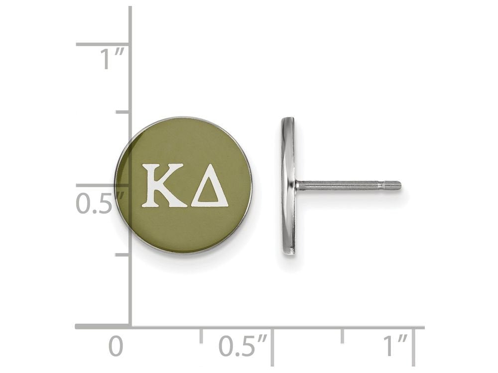Sterling Silver Official Licensed Greek Sororities Kappa Delta (??) Enameled Post Earrings