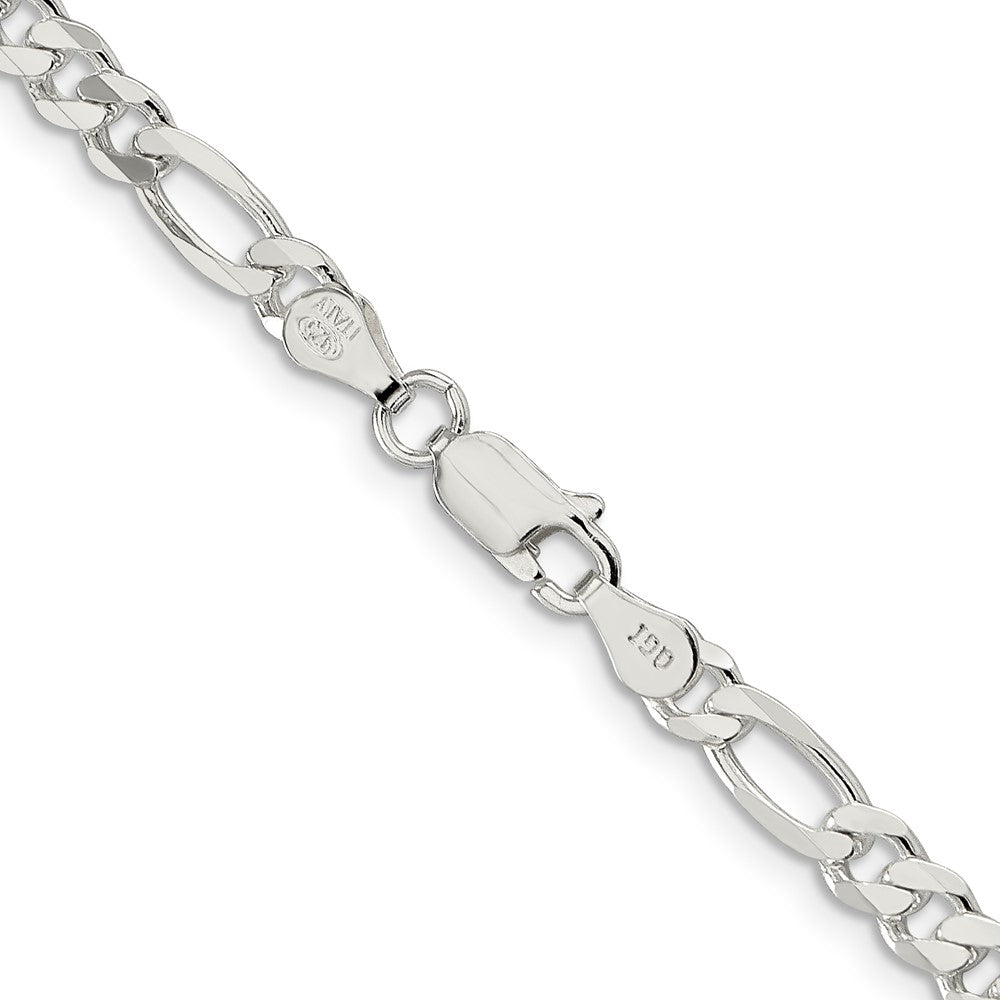 Sterling Silver 4.5mm Figaro Chain 30 Inches