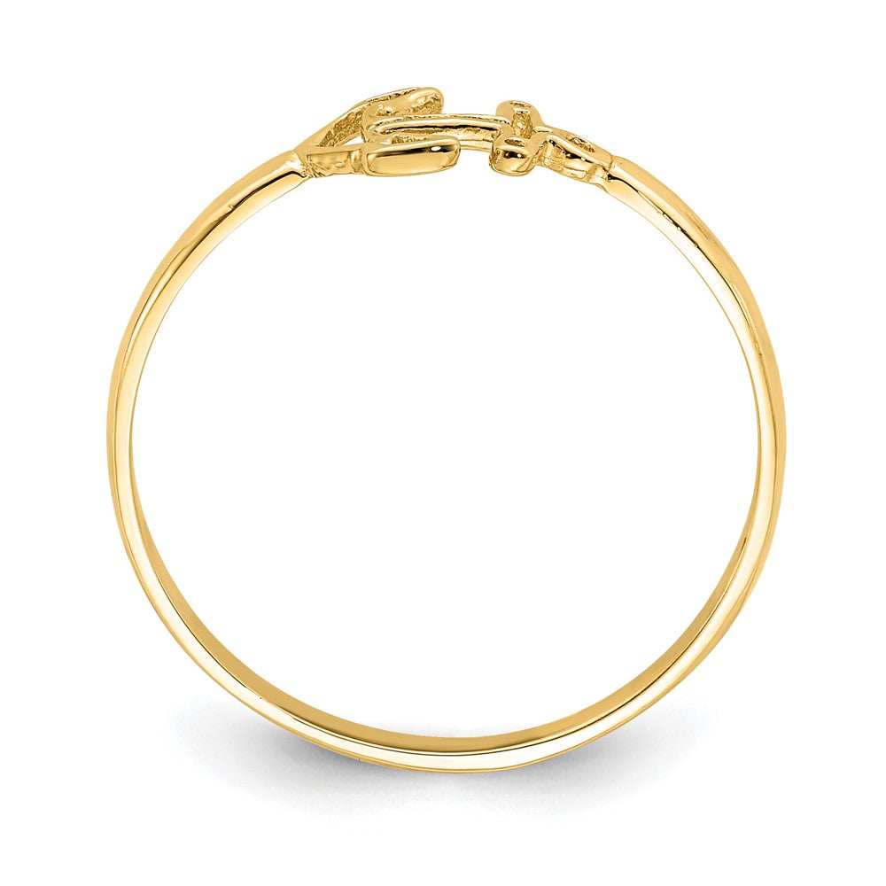 14K Polished Anchor Ring Size 7