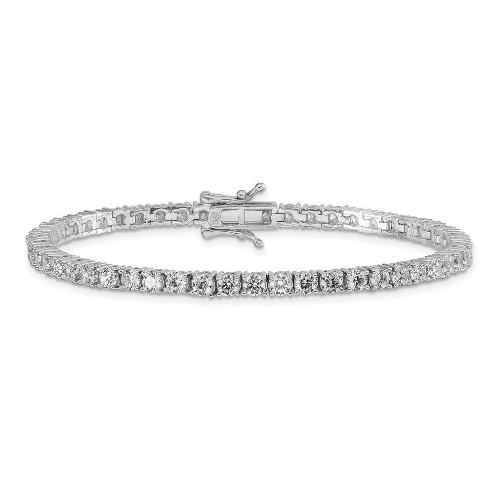 Sterling Silver Rhodium-plated CZ Tennis Bracelet 7 inches