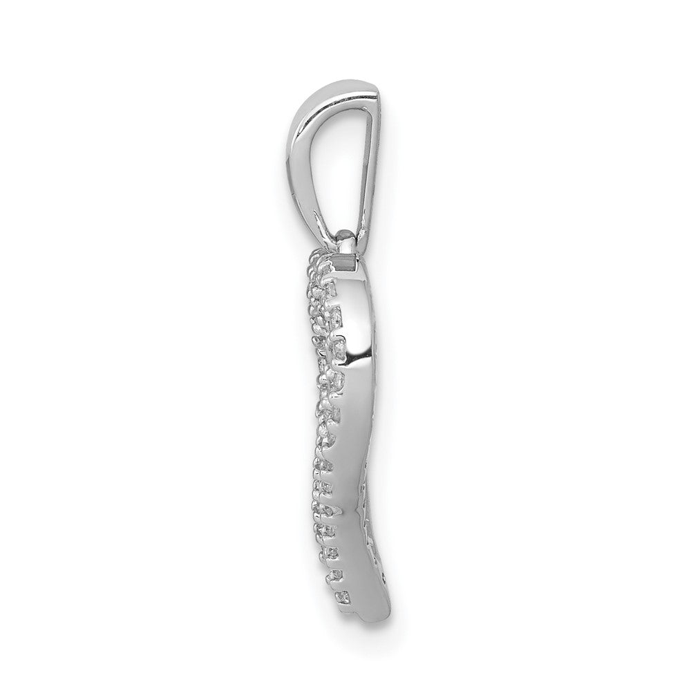 14k White Gold 1/4 carat Lab Grown Diamond VS/SI+ G+ Double Row Heart Pendant