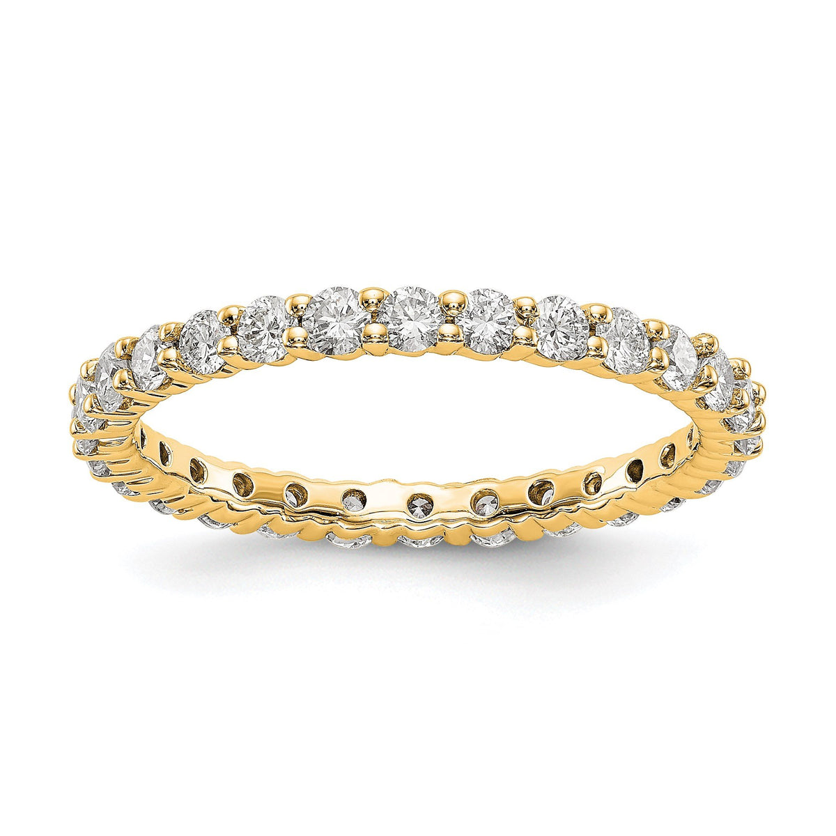14k Polished Size 8.5 Shared Prong 1 carat Diamond Complete Eternity Band