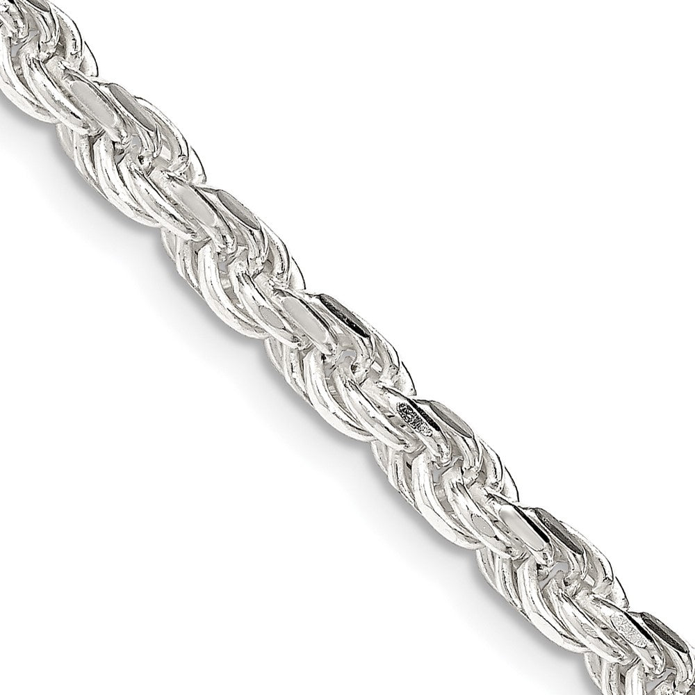 Sterling Silver 4.25mm Diamond-cut Rope Chain 30 Inches