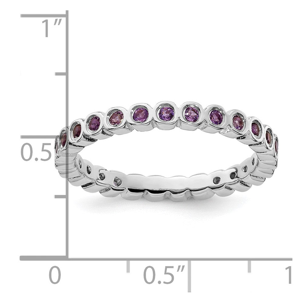 Sterling Silver Stackable Expressions Amethyst Ring Size -10