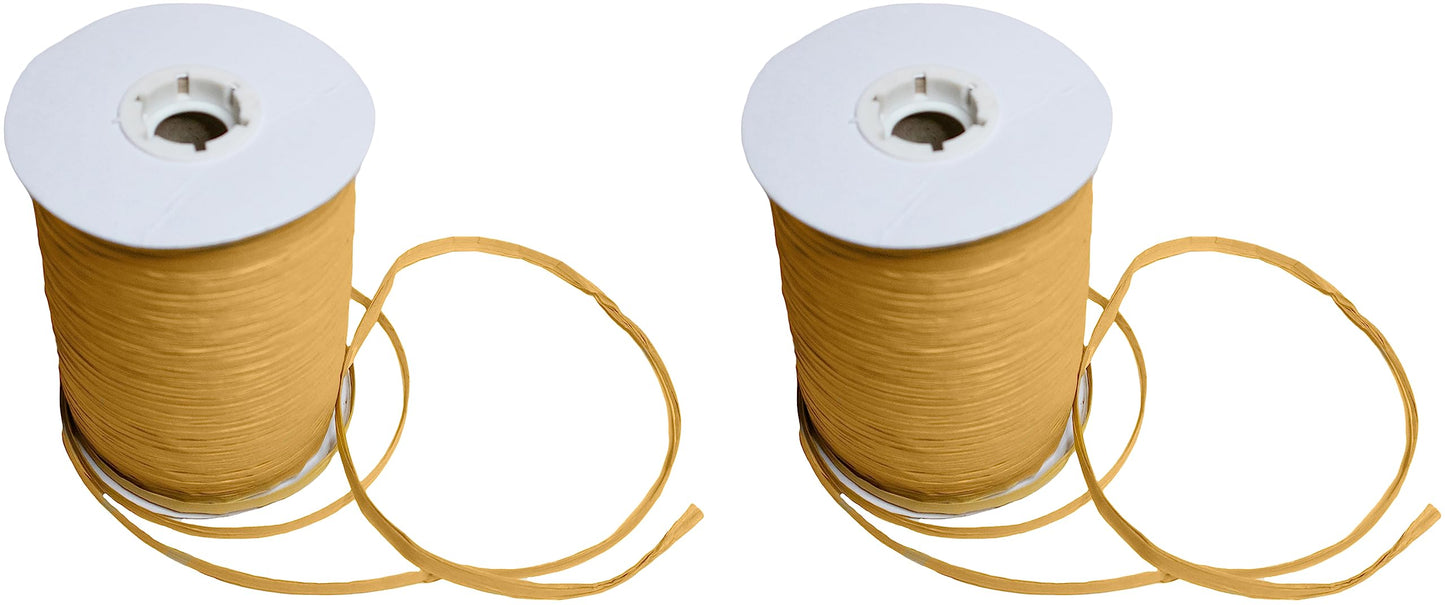 Paper Raffia Ribbon Roll 100 Yards for Kraft Packaging and Decoration (Gold)