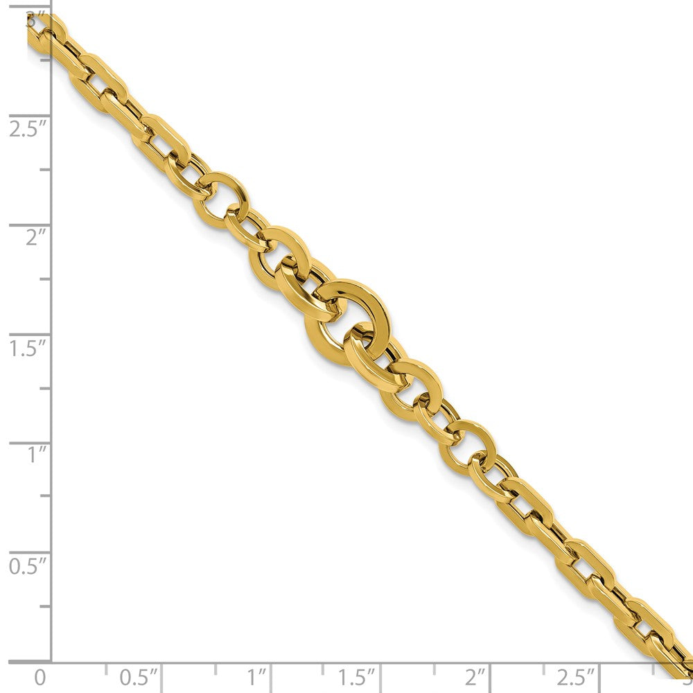 14K Polished Fancy Graduated Link Bracelet 7.5  inches