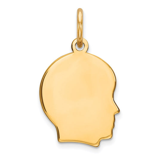Sterling Silver GP Engraveable Boy Polished Disc Charm