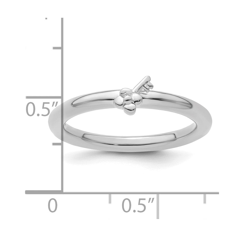 Sterling Silver Stackable Expressions Rhodium Key Ring