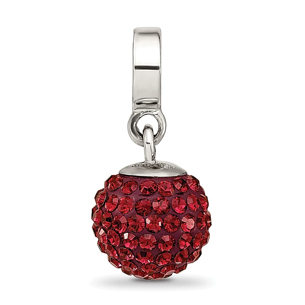 Sterling Silver Reflections June Red Preciosa Crystal Ball Dangle Bead