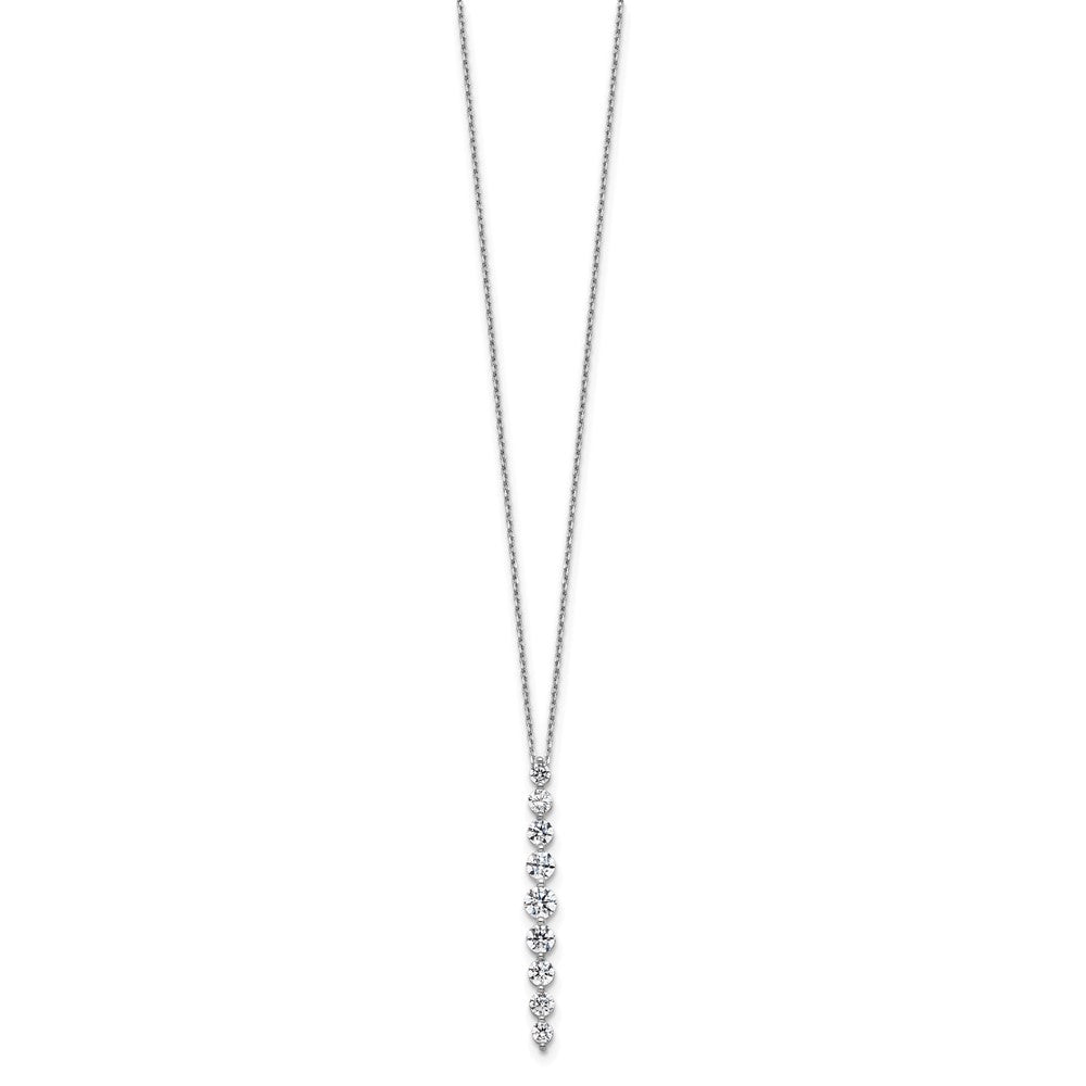 True Origin 14k White Gold 1 carat Lab Grown Diamond VS DEF 18 inch Vertical Slide Necklace
