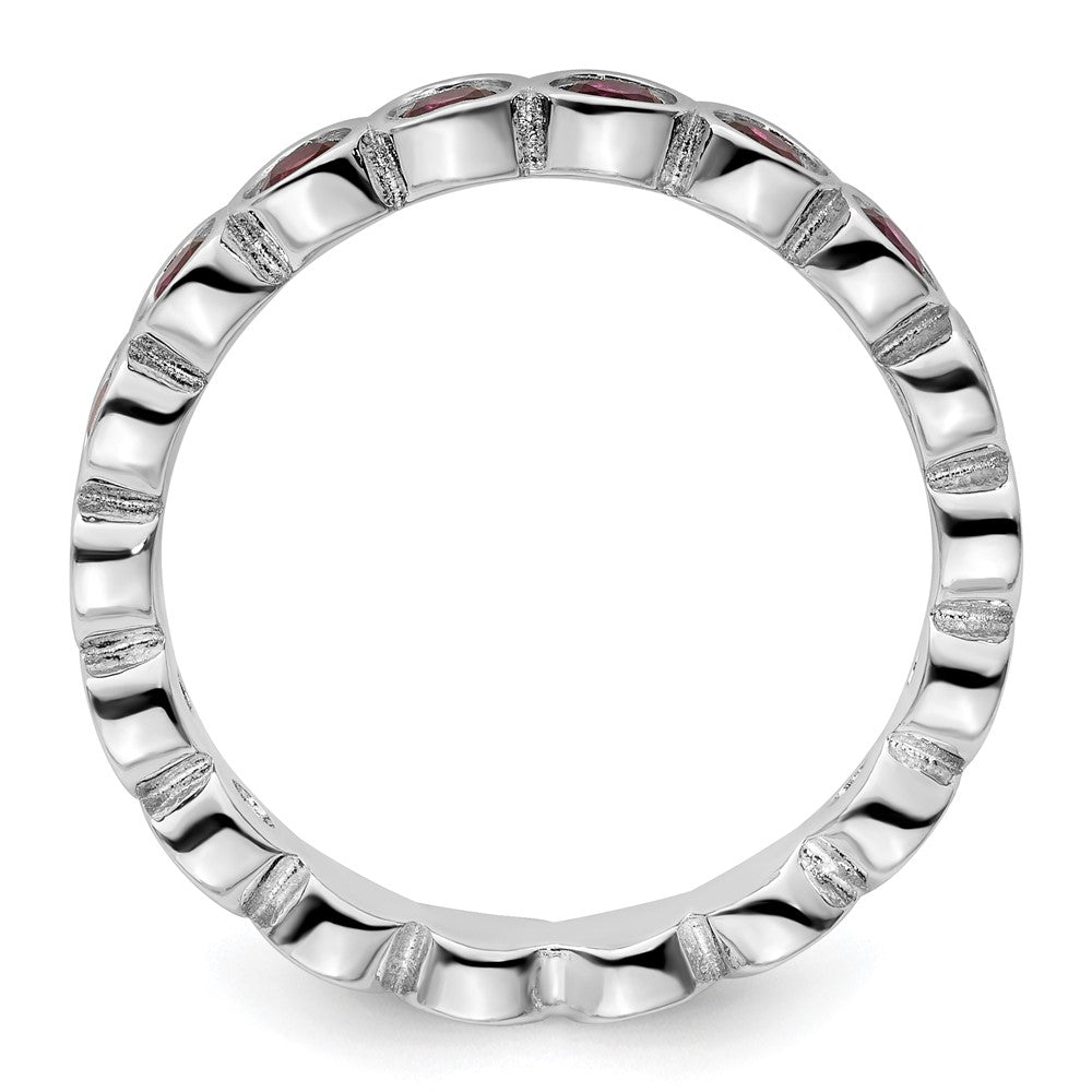Sterling Silver Stackable Expressions Rhodolite Garnet Ring Size -7