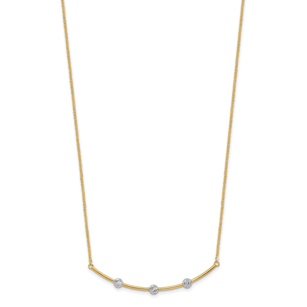 14K Two-tone D/C Bar Necklace