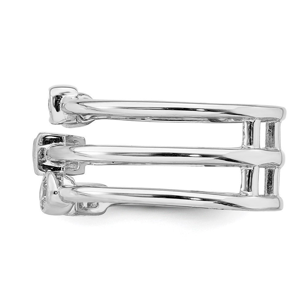 Sterling Silver Rhodium Plated CZ Ring