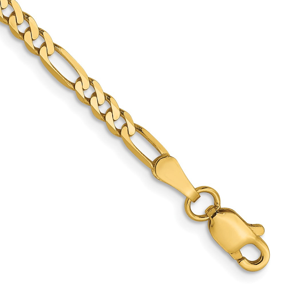 14K 2.75mm Flat Figaro Chain 8  inches