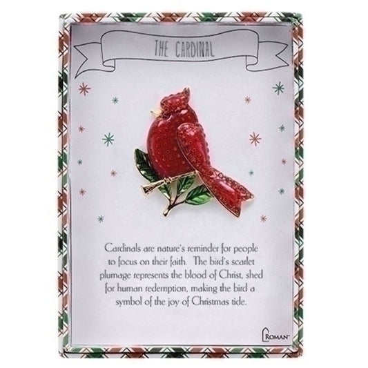 Roman Crystal Cardinal Story Pin