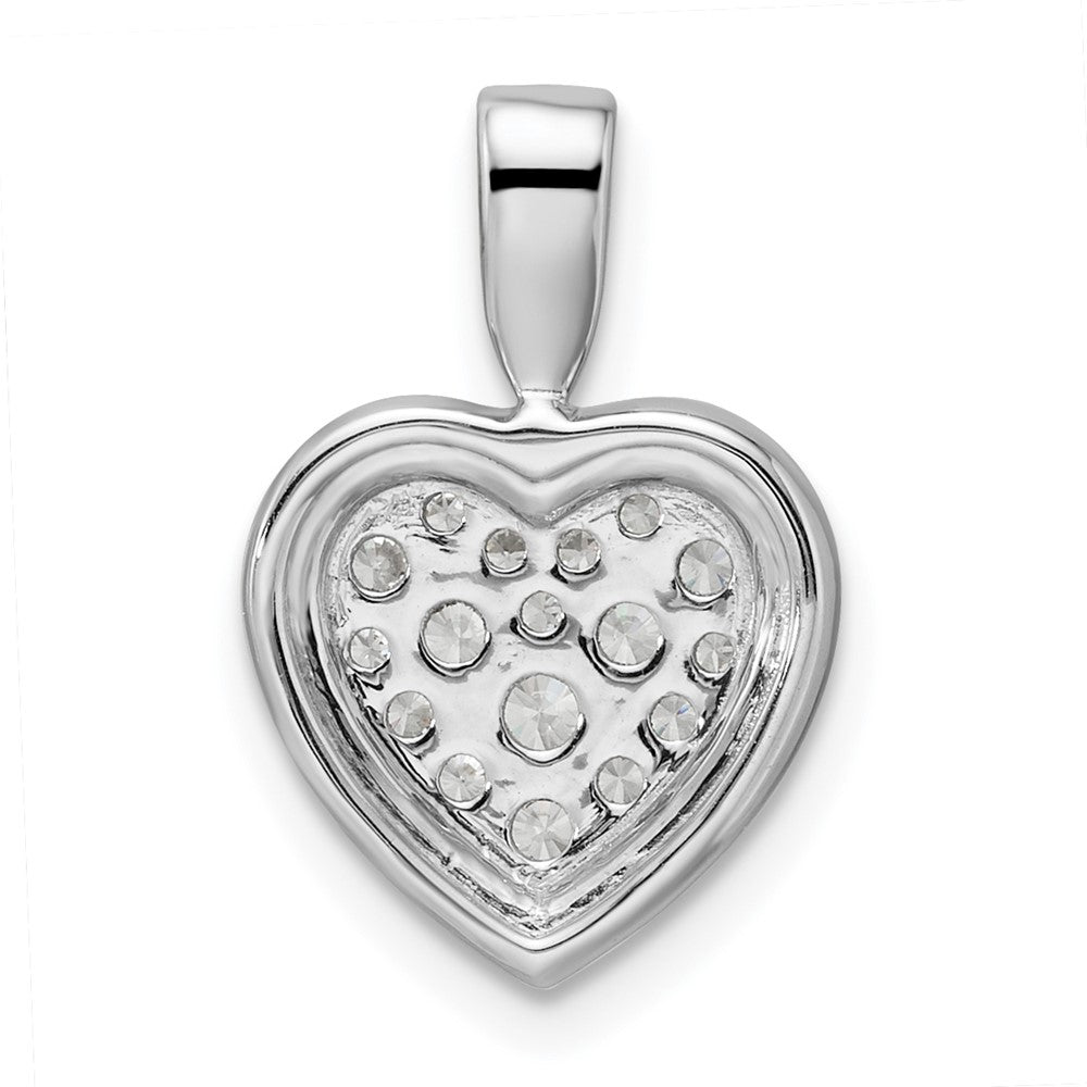 14k White Gold 3/8 carat Lab Grown Diamond VS/SI+ G+ Framed Heart Pendant