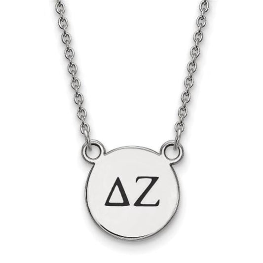 Sterling Silver 18in Official Licensed Greek Sororities Delta Zeta (??) XS Enamel Pendant w/Necklace