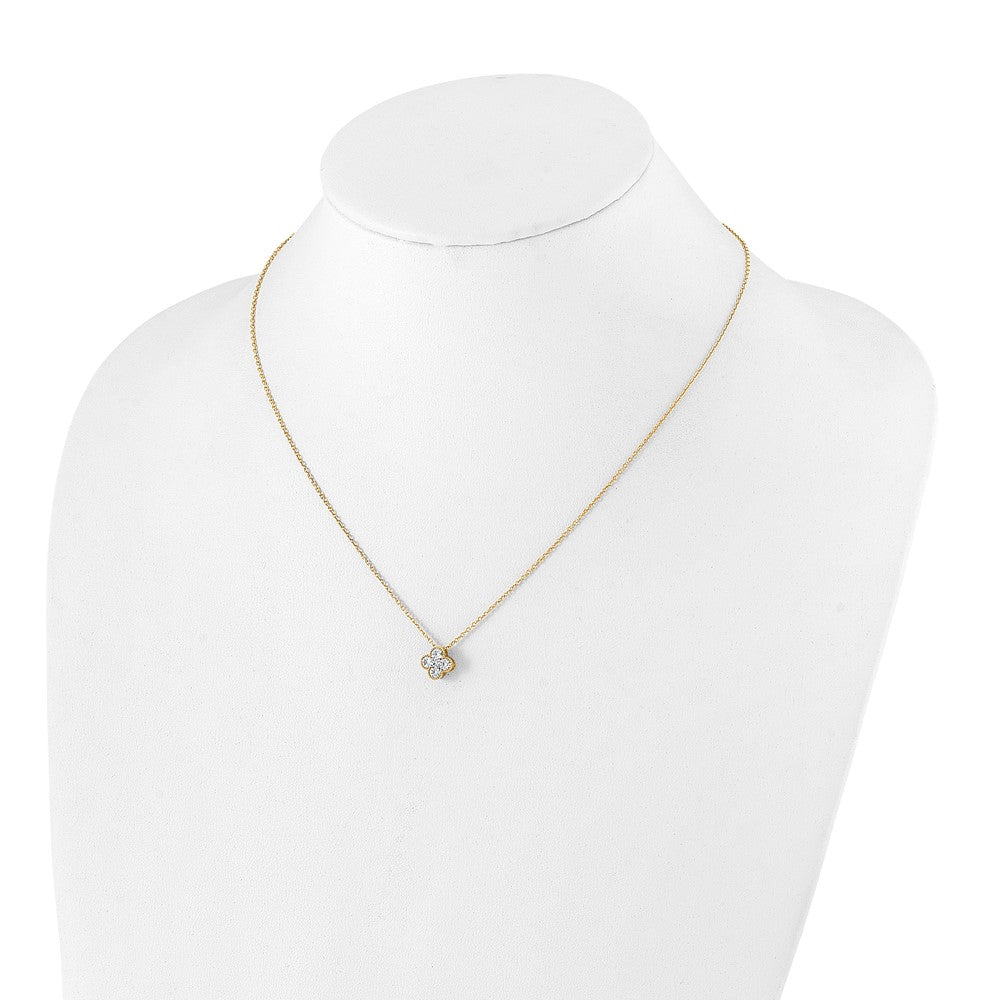 True Origin 14k 1/2 carat Lab Grown Diamond VS DEF 18 inch Bloom Floral Pendant Necklace