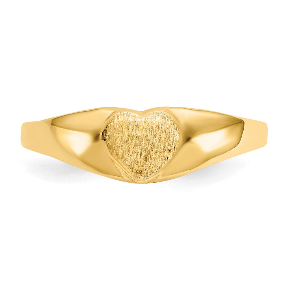 14k Satin Baby Heart Signet Ring Size 3