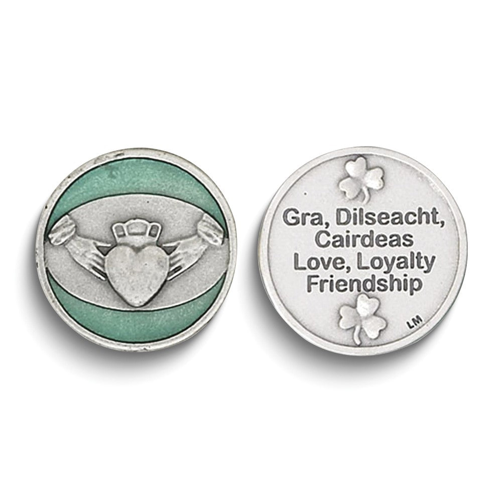 Celtic Claddagh Enameled Pocket Token