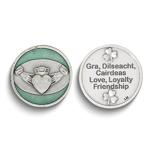 Celtic Claddagh Enameled Pocket Token