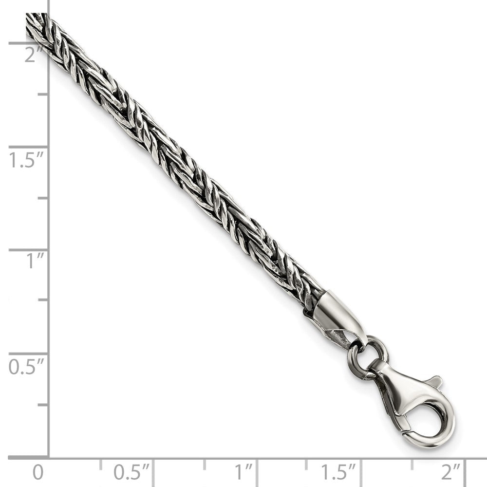 Sterling Silver Antiqued Polished Rope Bracelet 8 inches