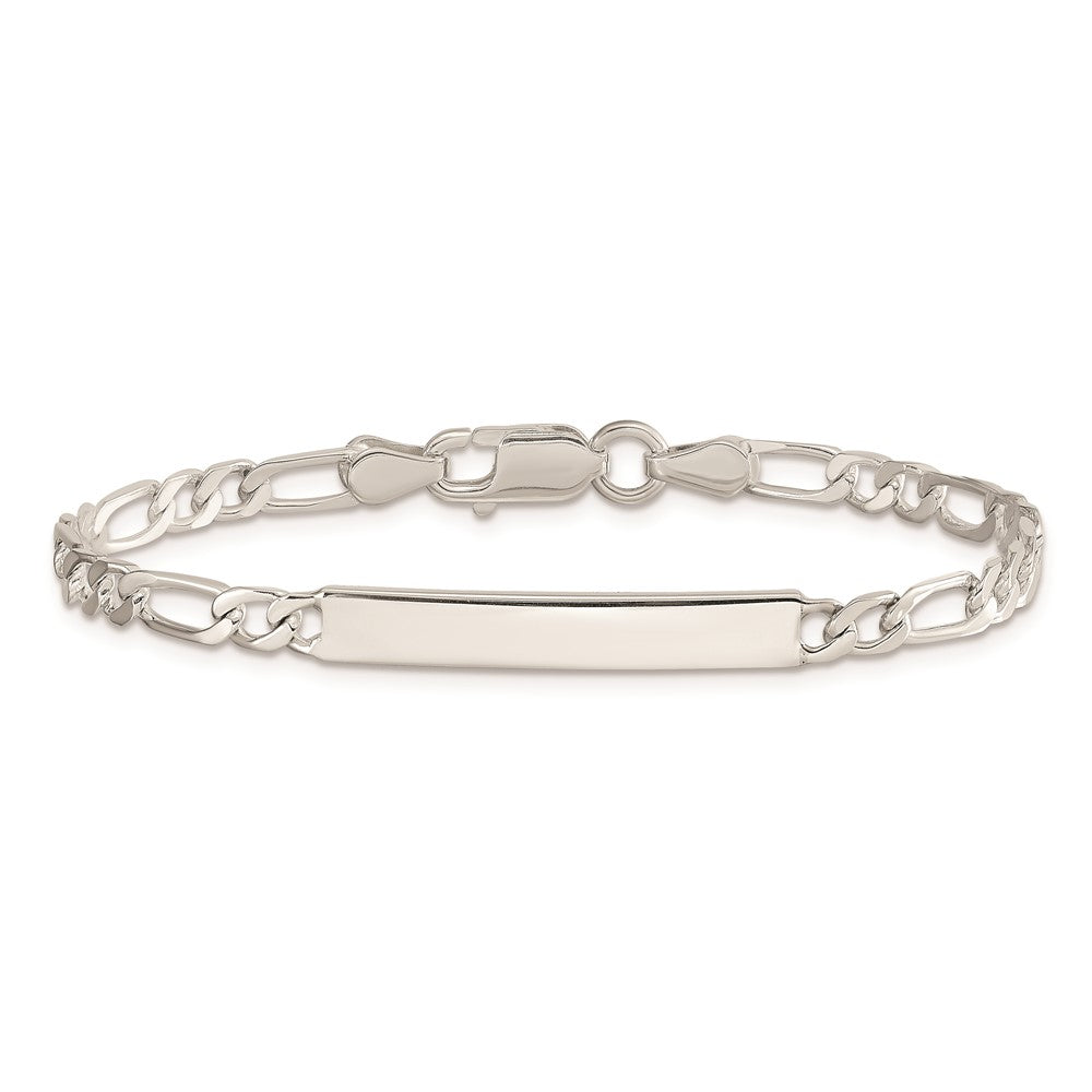 Sterling Silver Engraveable 7 in. Figaro Link ID Bracelet 7 inches