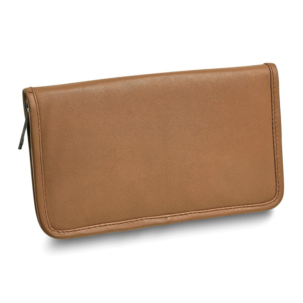 Tan Leather Zip Around Jewelry Wallet GM17756