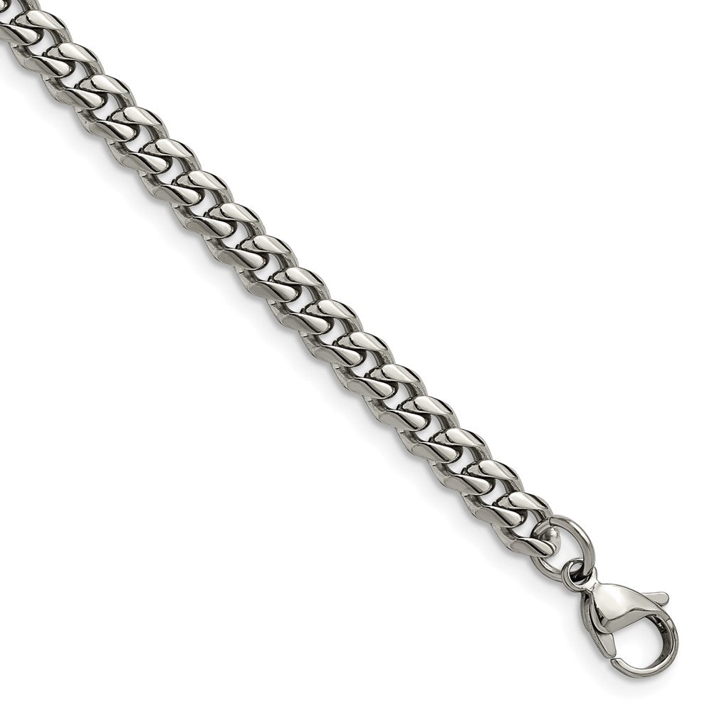 Stainless Steel Polished 6mm 8.25in Curb Bracelet 8.25 inches