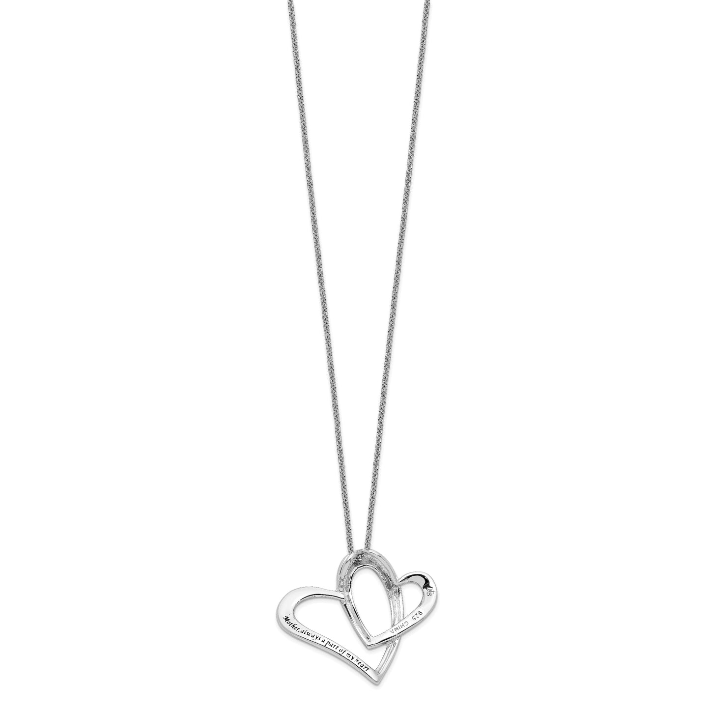 Sentimental Expressions Sterling Silver Rhodium-plated Mother A Part of My Heart 18 Inch Necklace 18 Inches